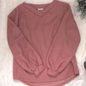 e.Luna Dusty Rose Super Soft Oversized Sweater-Medium
